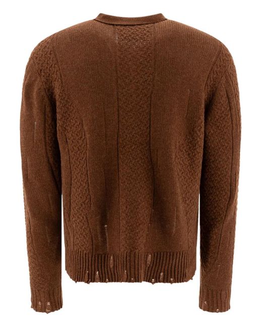 Stockholm Surfboard Club Brown Distressed Cardigan