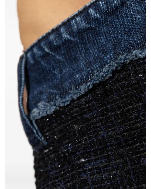 DSquared² Black Denim-Trimmed Tweed Shorts for men