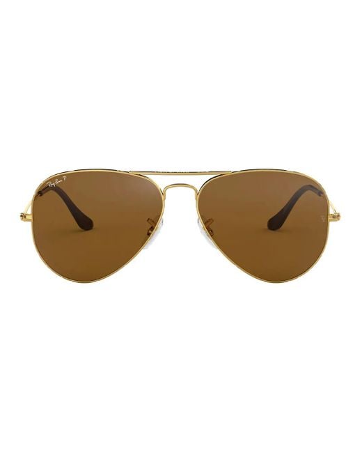 Ray-Ban Brown Aviator-Frame Sunglasses