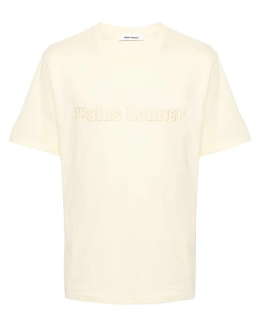 Wales Bonner Natural Logo-Patch Cotton T-Shirt for men