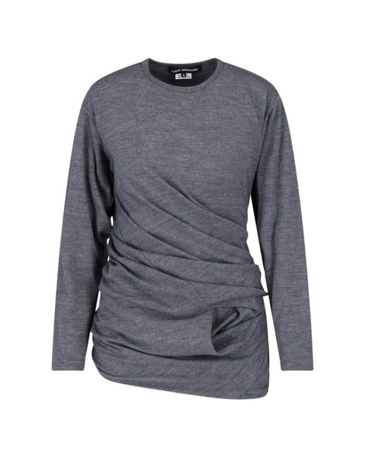 Junya Watanabe Blue Draped Long-Sleeve T-Shirt