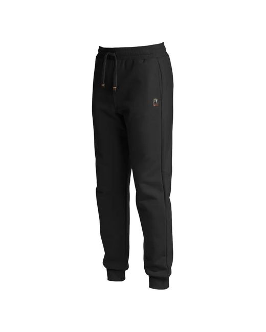 Parajumpers Black Logo-Patch Track Pants for men