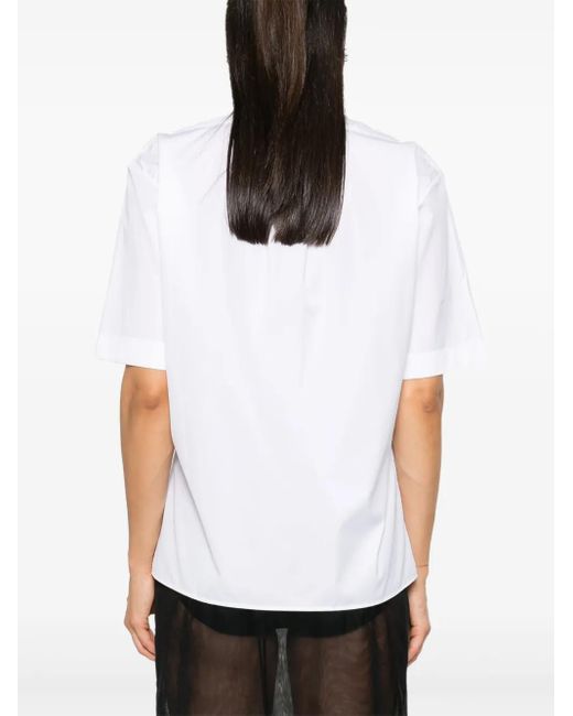 Marni White Loose-Fit Blouse With Pointed Collar, Brand Size 36 Us