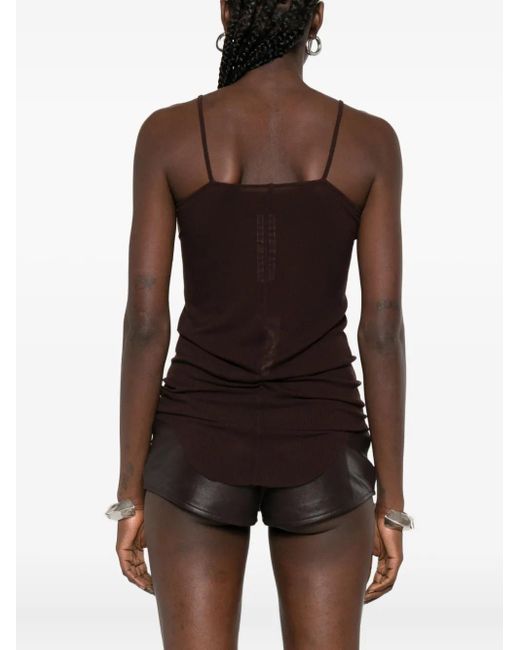 Rick Owens Skorpio Ribgebreide Top Met Spaghettibandjes in het Brown