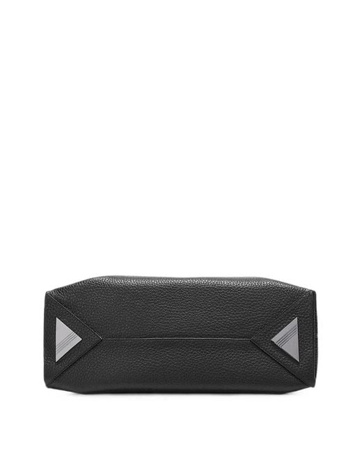 The Attico Black Medium La Passeggiata Pebbled Leather Shoulder Bag