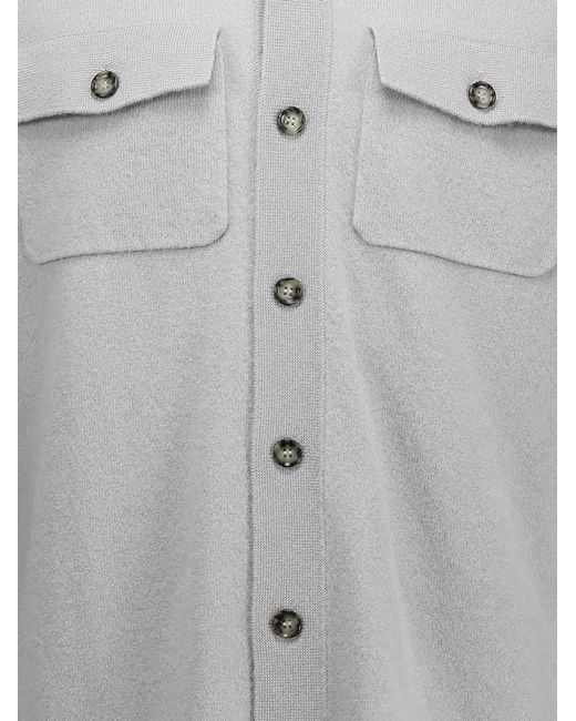 Allude Gray Buttoned Pocket Shirt for men