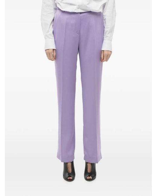 HEBE STUDIO Purple The Lover Satin Straight Pants