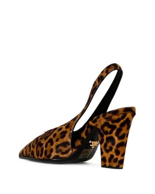 Prada Brown Printed Leather Slingback Pumps