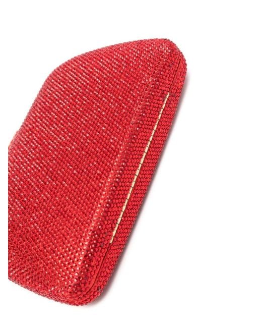 Serpui Red Josephine Rhinestone-embellished Clutch Bag