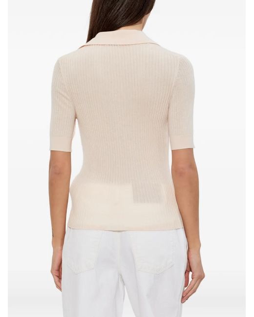 Burberry White Ribbed Knight-Motif T-Shirt