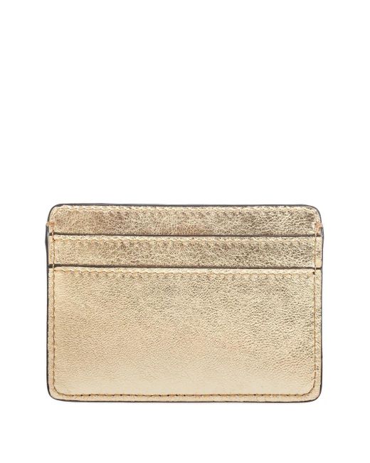 Versace Natural Metallic Logo-Embossed Cardholder