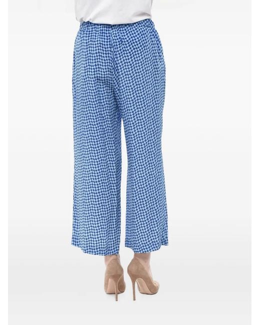 Marni Blue Checked Silk Trousers