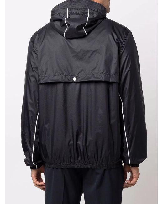 Thom Browne Black Logo Patch Hooded Jacket for men