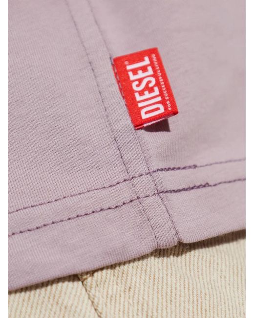 DIESEL Pink T-Cropyn-Aa1 Logo-Print Cropped T-Shirt