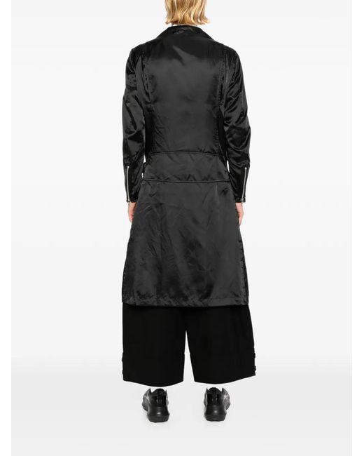 COMME DES GARÇON BLACK Black Logo-Print Biker Coat for men