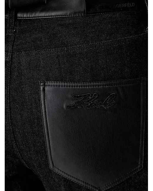 Karl Lagerfeld Black Stripe-Detail Jeans