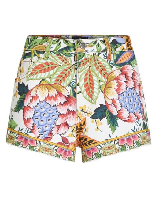 Etro ミドルウエストコットンデニムショートパンツ Multicolor
