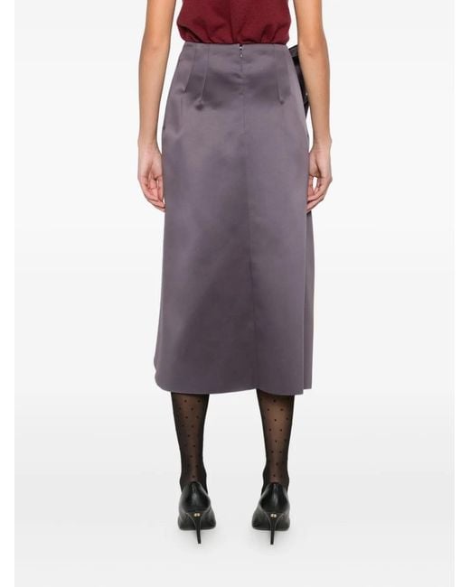 Viktor & Rolf Purple Bow-Detail Midi Skirt