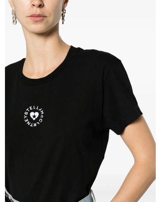 Stella McCartney Black T-Shirt With Lovestruck Logo