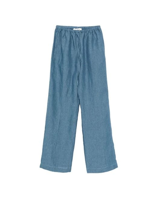 Pantalones Palazzo Con Cordones Rohe de color Blue