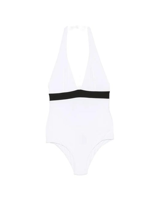 Fisico White Halterneck Swimsuit