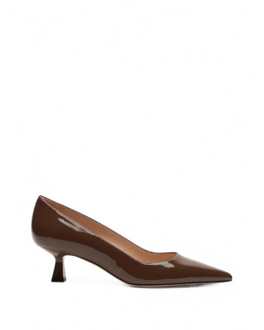 Stuart Weitzman Brown Stuart Sculpt Pointed-Toe Pumps