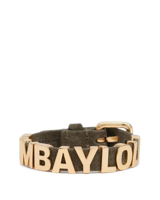 Bimba Y Lola Metallic Logo Bracelet With Suede Strap