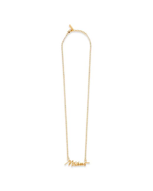 Moschino White Logo-Plaque Necklace