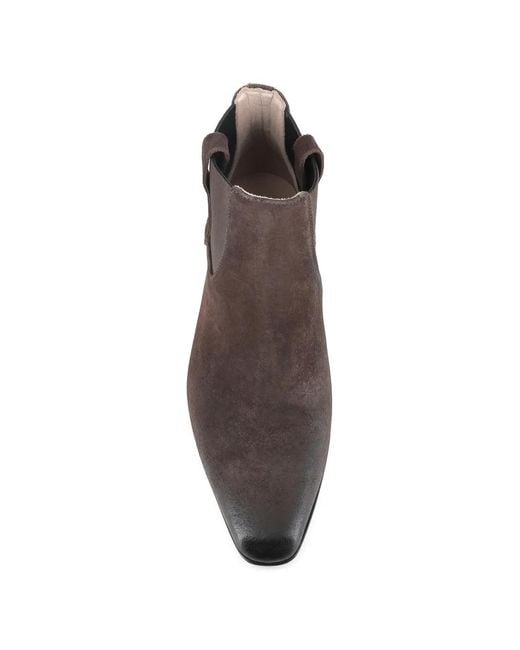 Pantanetti Brown Bottines En Cuir À Bout Pointu