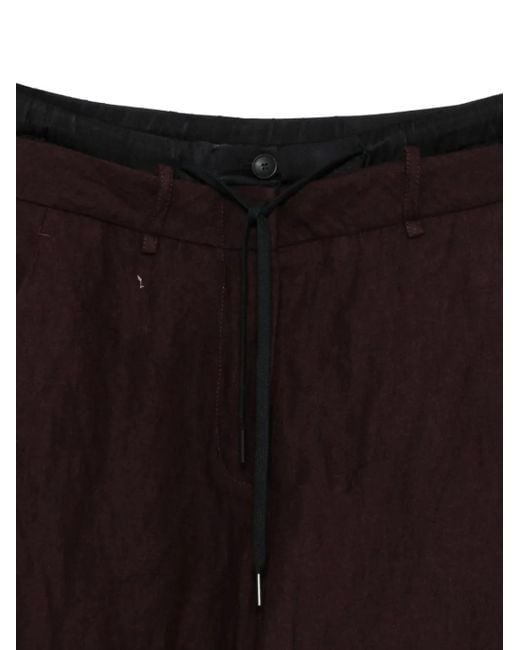 Masnada Black Layered Drawstring Trousers