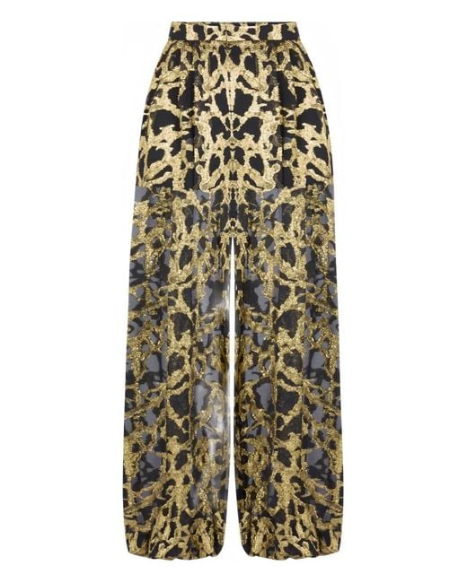 Nina Ricci Black Printed Plazzo Pants