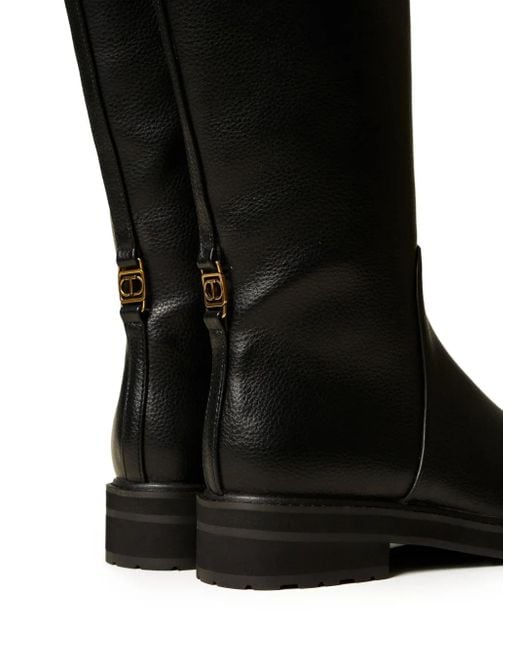 Twinset Black 40Mm Logo-Detail Boots