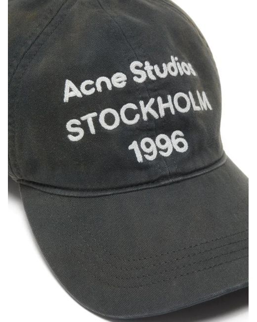 Acne Gray Logo-Embroidered Hat