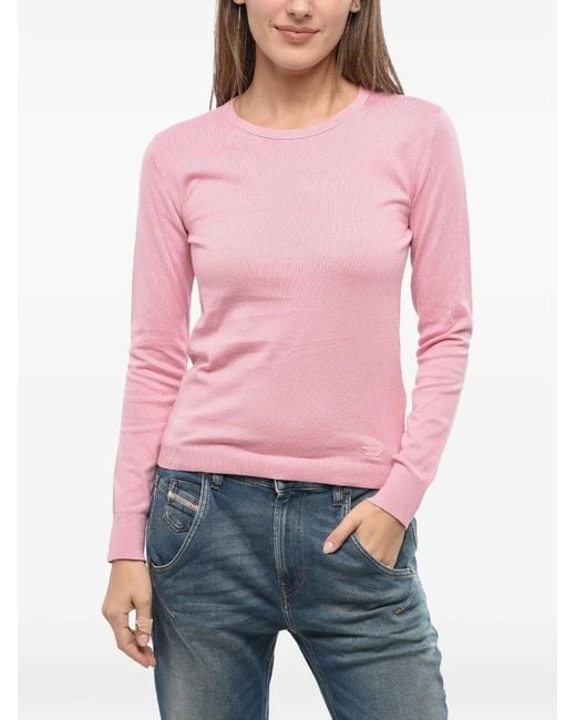 DIESEL Logo-Embroidered Crew Neck Sweater
