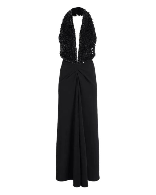 Proenza Schouler Black Fringed Twisted-Detail Dress