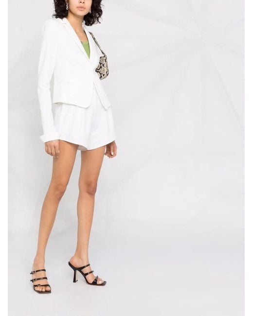 Patrizia Pepe White Single-Breasted Blazer