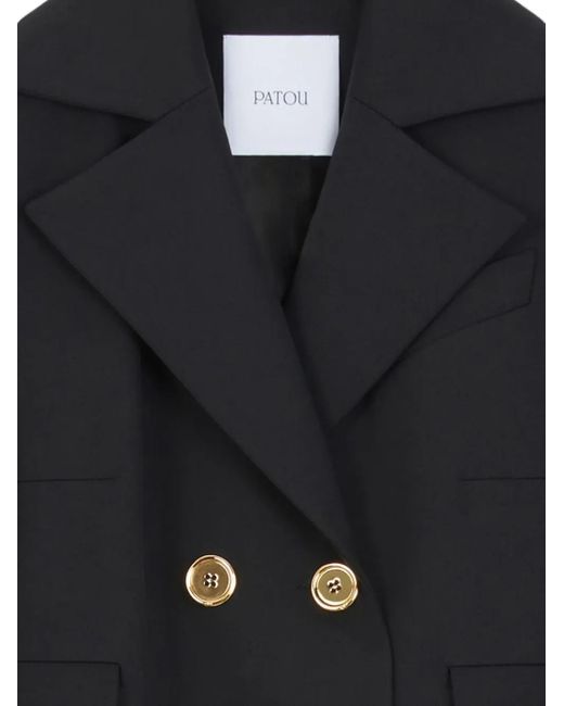 Patou Black Belted Double-Breasted Blazer
