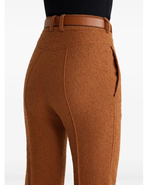 Patou Brown Tweed Flared Trousers