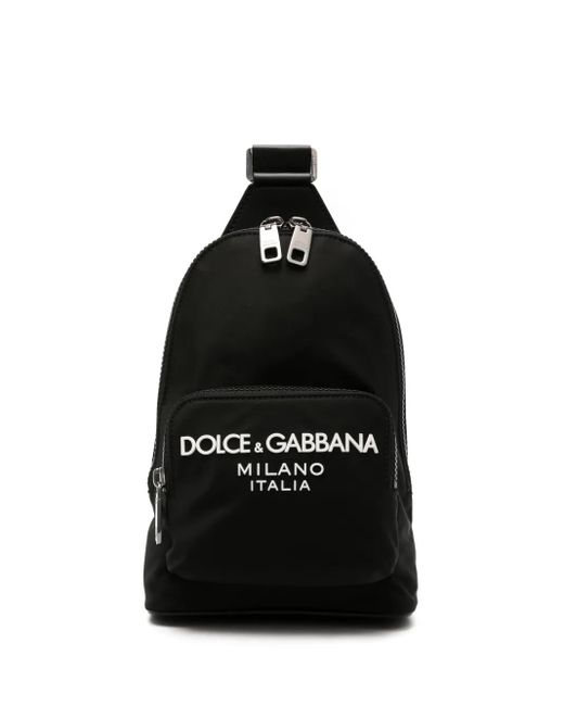 Dolce & Gabbana Black Backpack With Logo Application for men