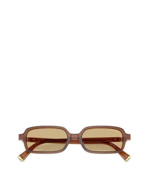 Miu Miu Natural Rectangle-Frame Sunglasses