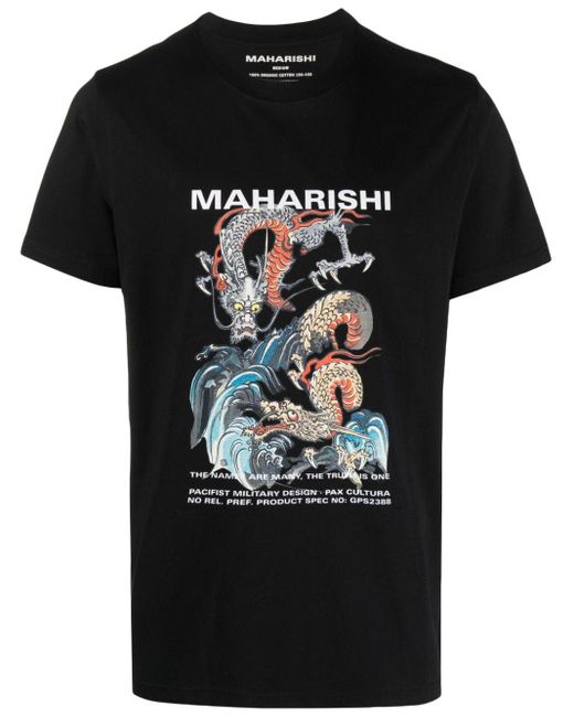 メンズ Maharishi グラフィック Tシャツ Black