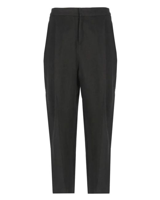 Elisabetta Franchi Black Pleat-Detailed Pocket Trousers