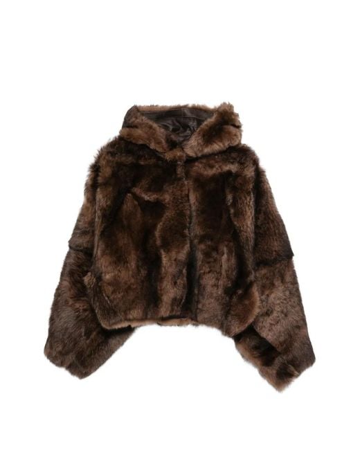 UTZON Brown Hooded Reversible Jacket