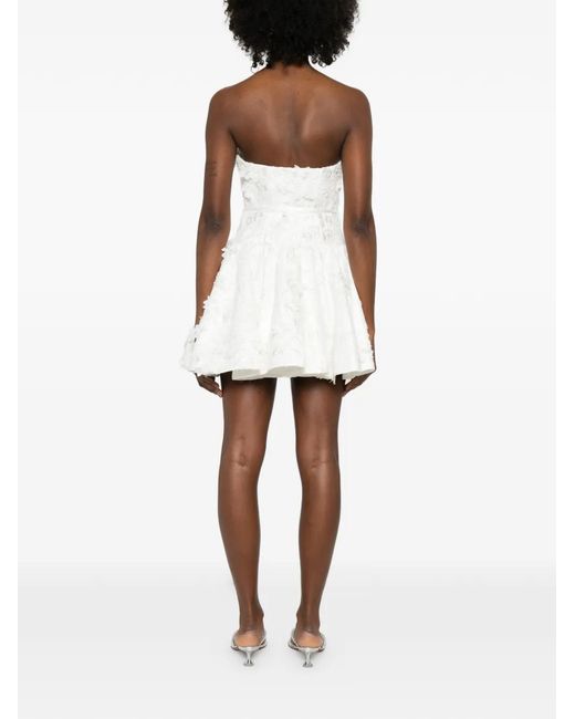Maje White Short Embroidered Bustier Dress