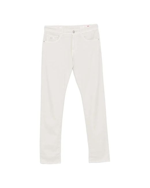 Sartoria Tramarossa White Michelangelo Logo-Plaque Trousers for men