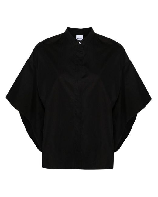 Aspesi Black Cut-out Cotton Shirt