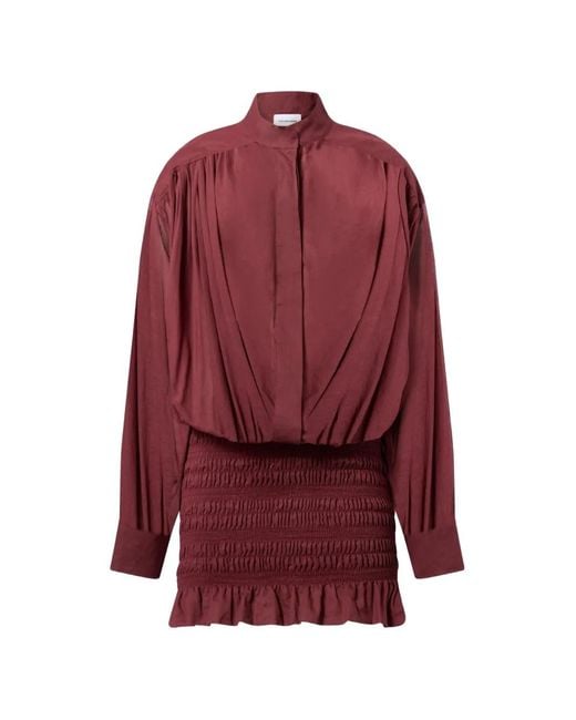 ANDAMANE Red Rania Ruffled Mini Dress