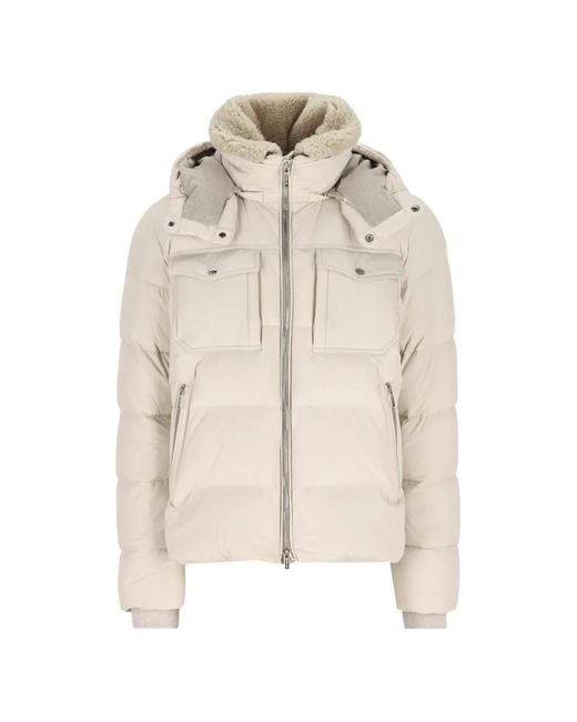 Moorer Natural Hooded Padded Jacket for men