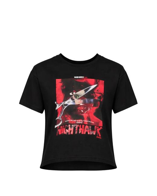 Maison Margiela Red Nighthawk-Print T-Shirt for men