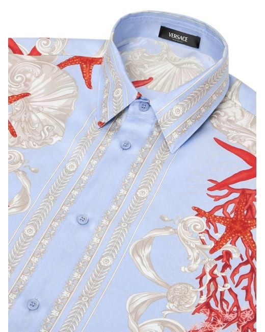Versace Hemd mit Meeres-Print in White für Herren